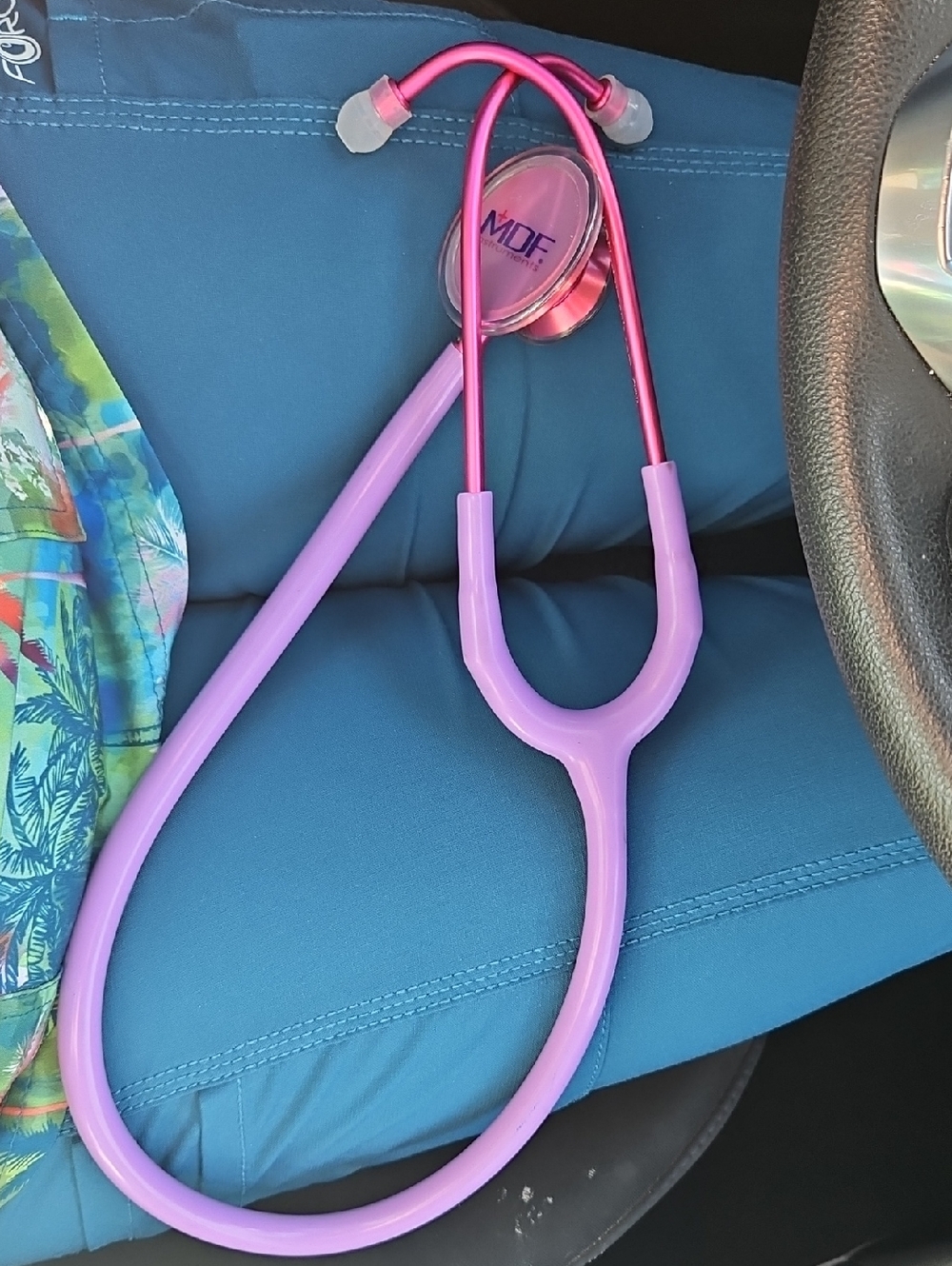 MDF Pink & Lavender Stethoscope - Like New